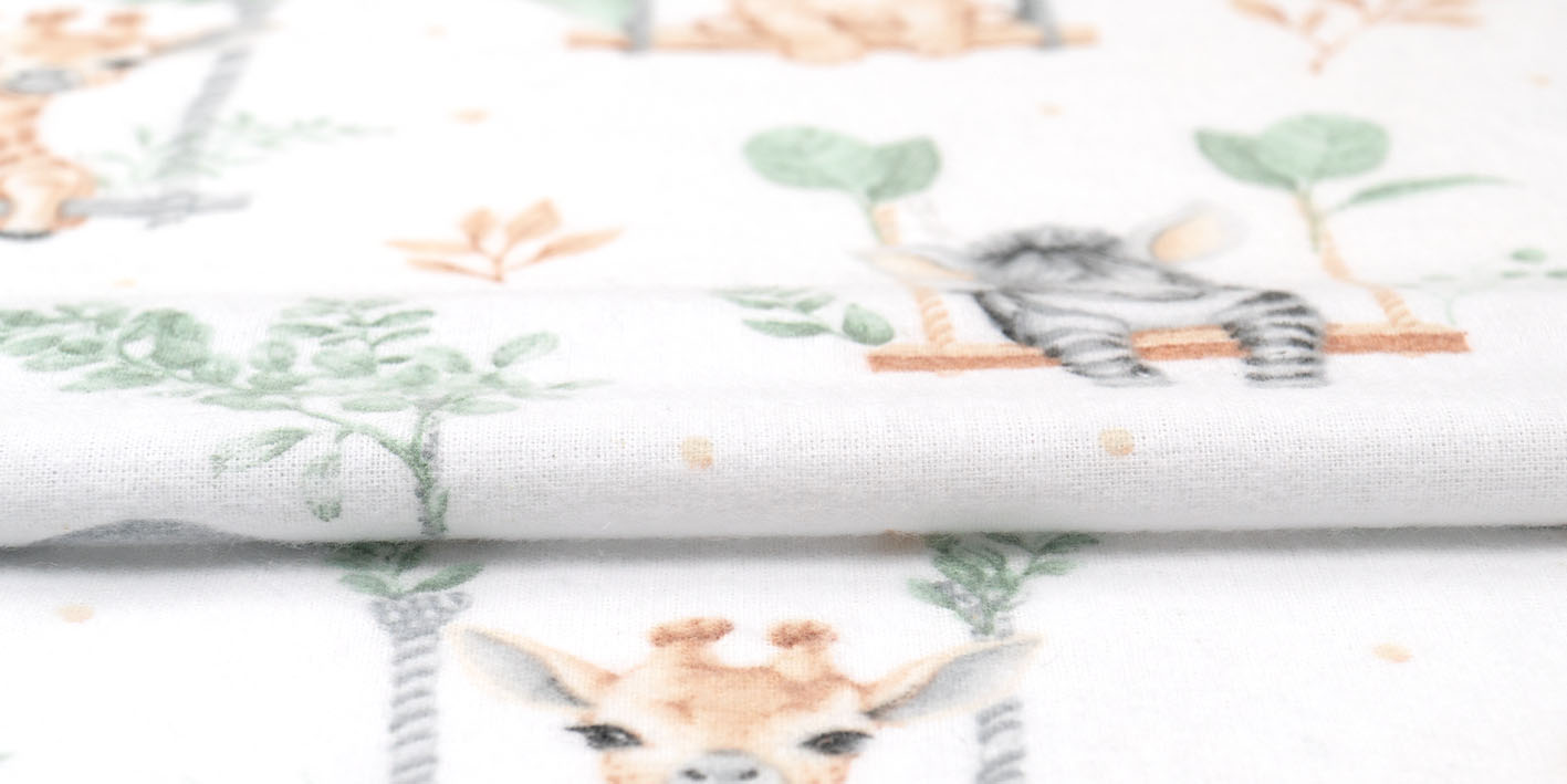 Pielucha flanelowa zwierzęta na huśtawce